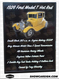 1926 Ford Model T Car Show Board