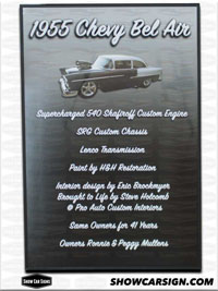 1955 Chevy BelAir Car Show Board