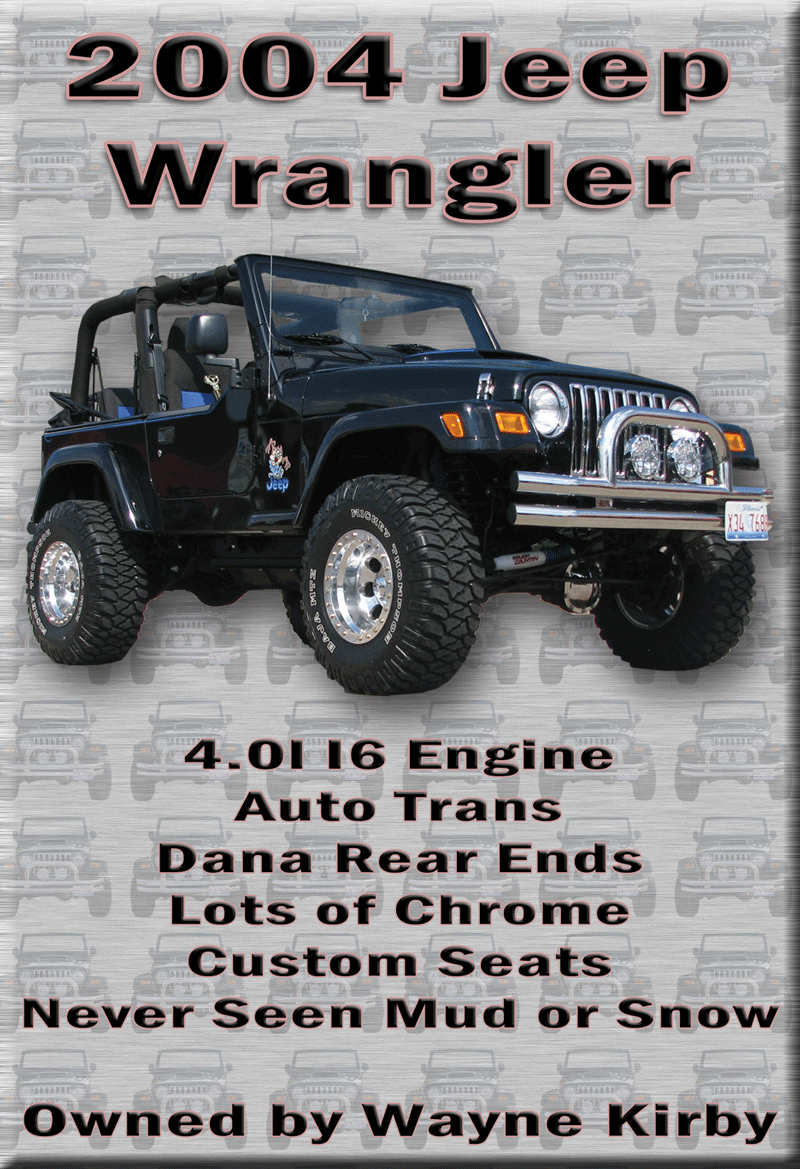 2004 Jeep Wrangler Car Show Sign