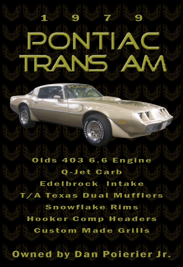 1979 Ponttiac Trans Am Car Show Sign