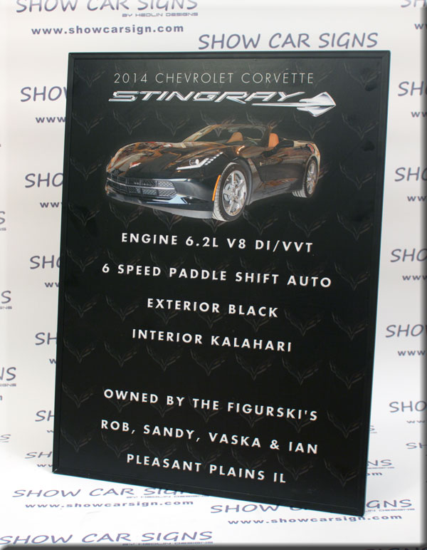 2014 Corvette Stingray Show Car Sign