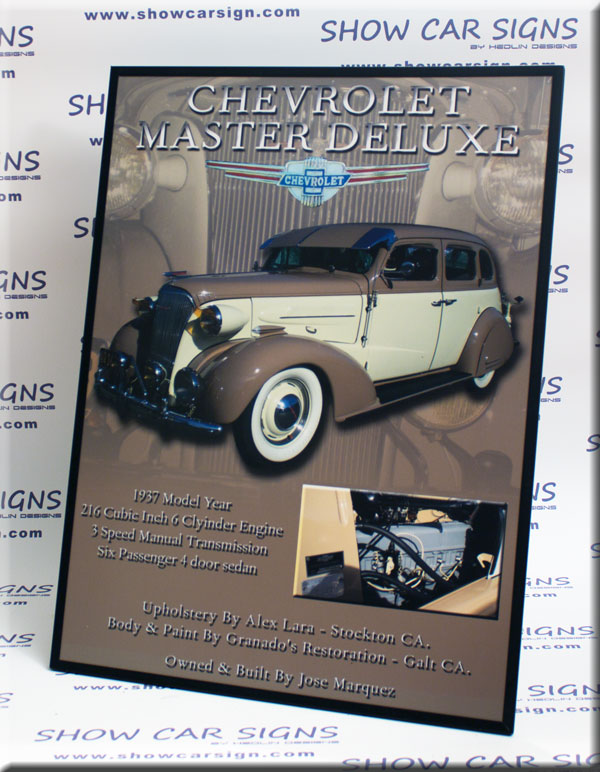 1937 Chevrolet Master Deluxe Show Car Sign