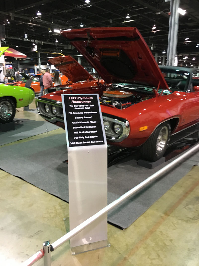 1972 Plymouth Road Runner Car Show Display