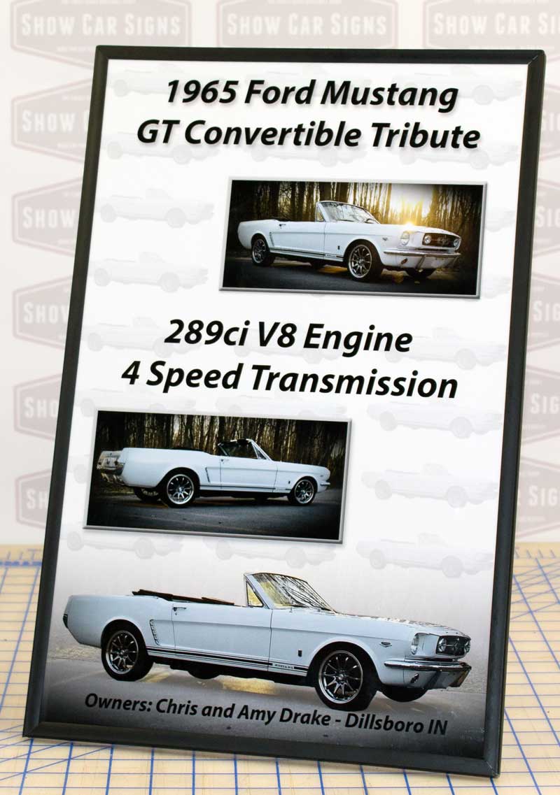 65 Mustang GT Car Show Board