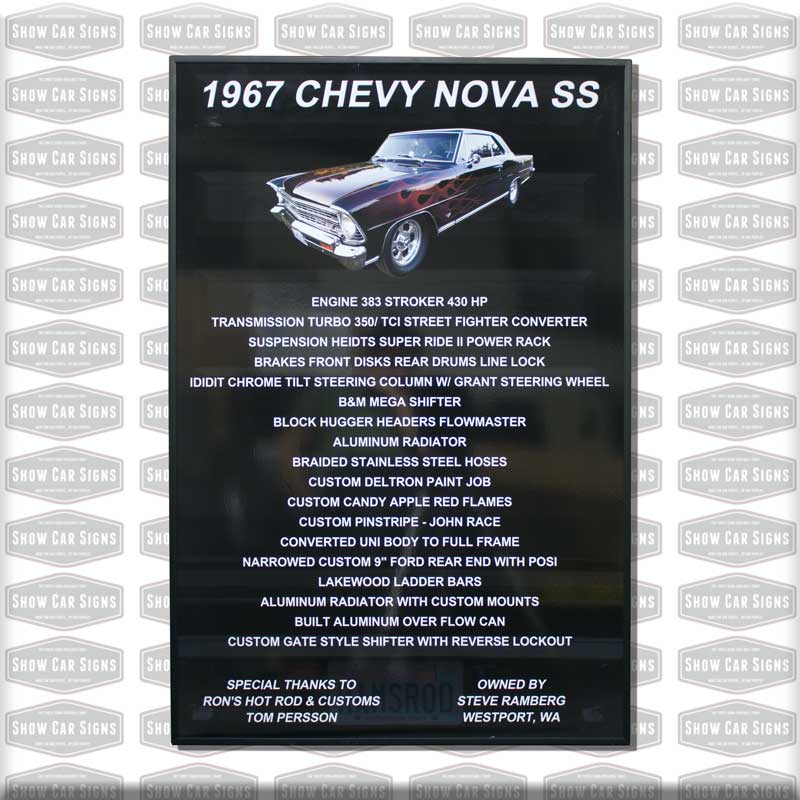 67 Nova Car Show Board