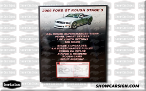 2006 Roush Mustang Car Show Board