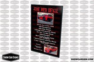 2015 Corvette Z06 Car Show Board