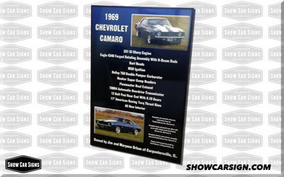 1969 Camaro Car Show Board