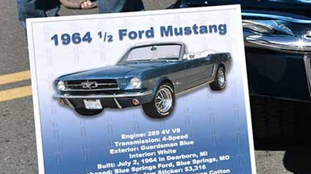 Mustang Car Show Board
