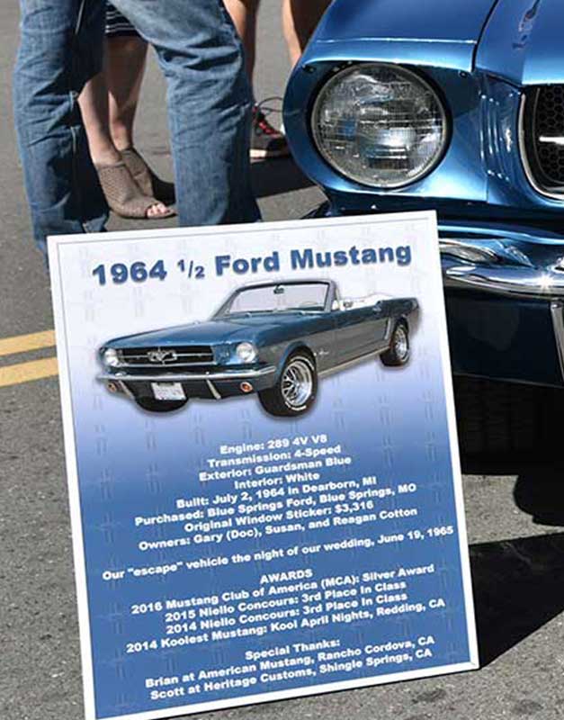 Mustang Car Show Boards Car Show Boards Car Show Signs