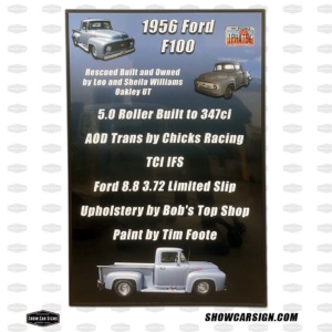 Ford F100 Pickup Car Show Board