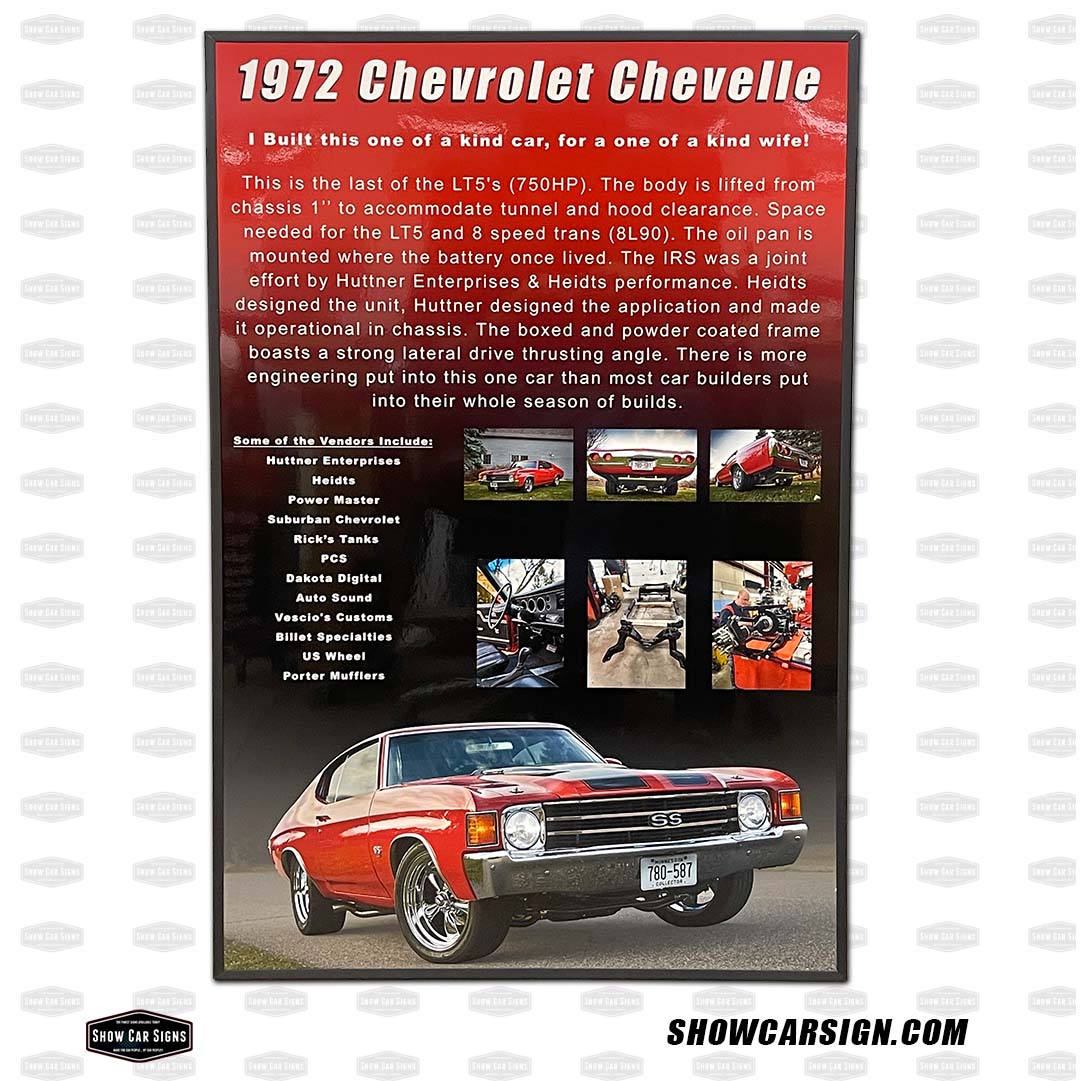 Chevelle Car Show Board