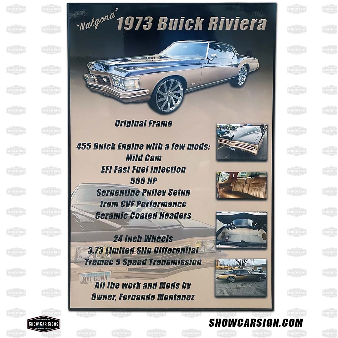 Buick Riviera Car Show Board
