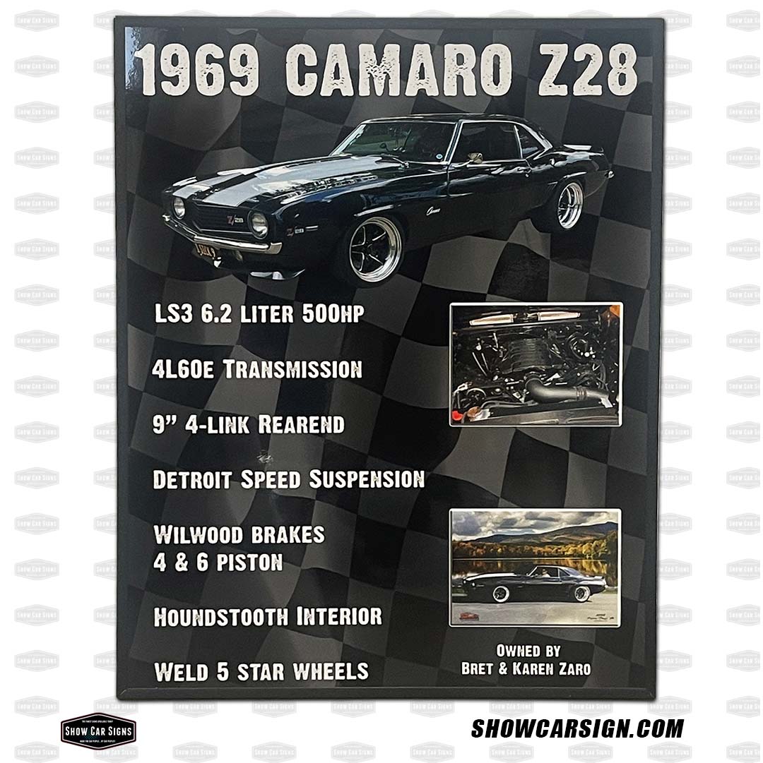 Chevy Camaro Z28 Car Show Board