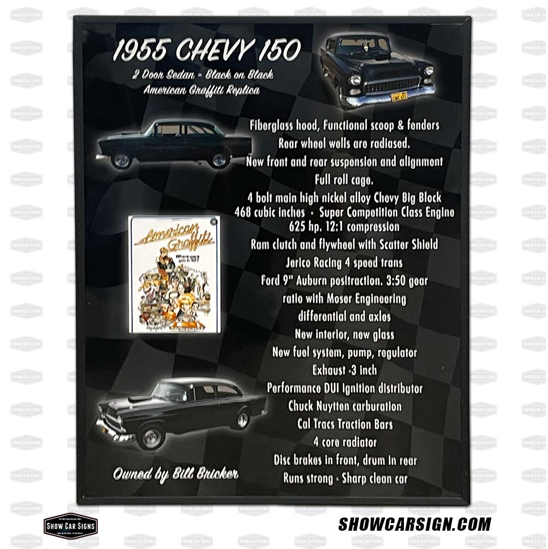 Chevy 150 Sedan Car Show Board