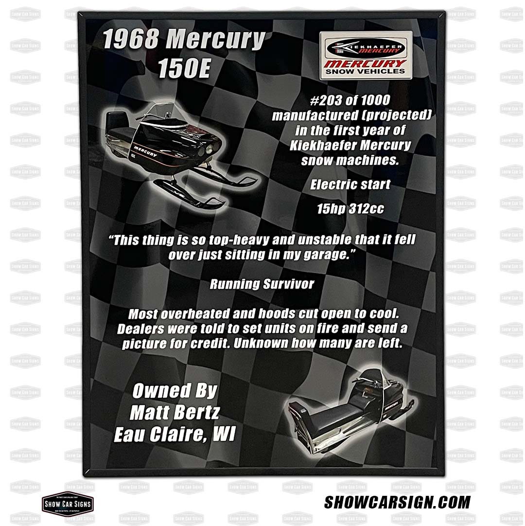 Mercury Snowmobile Car Show Board