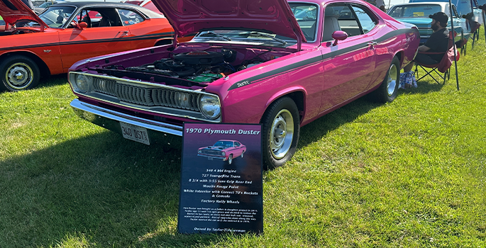 Plymouth Duster Car Show Board